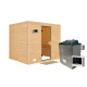 Sauna traditionnel Sonara 6 à 8 places 40mm + poêle 9kw à commandes externes EASY KARIBU