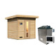 Sauna d’extérieur en bois brut Hytti 2 - 4 places 38mm - poêle 9KW ctrl externe - KARIBU