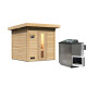 Sauna d’extérieur en bois brut Hytti 2 - 4 places 38mm - poêle Easy Bio 9000W - KARIBU
