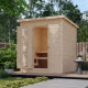 Sauna d’extérieur en bois brut Hytti 2 - 4 places 38mm - poêle Easy Bio 9000W - KARIBU