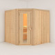 Sauna traditionnel d'angle JARIN 5 à 6 places 68mm KARIBU