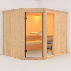 Sauna traditionnel d'angle FIONA 3 - 5 à 6 places 68mm KARIBU