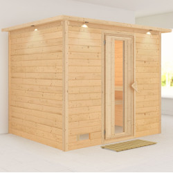 Sauna traditionnel Sonara 6 à 8 places 38mm avec couronne et porte à économie d'énergie KARIBU