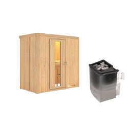 Sauna traditionnel VARIADO - 2 à 3 places 68mm - poêle avec ctrl intégré - sans couronne - porte à économie d'énergie KARIBU