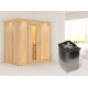 Sauna traditionnel VARIADO avec poêle 9000W ctrl intégré avec couronne - KARIBU