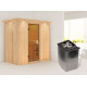 Sauna traditionnel VARIADO avec poêle 9000W ctrl intégré et couronne - KARIBU
