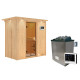 Sauna traditionnel VARIADO avec poêle 9000W ctrl externe et couronne - KARIBU