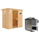 Sauna traditionnel VARIADO avec poêle Easy Bio 9000W et couronne - KARIBU 