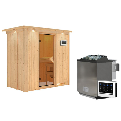 Sauna traditionnel VARIADO avec poêle Easy Bio 9000W et couronne - KARIBU 