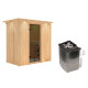 Sauna traditionnel VARIADO avec poêle 9000W ctrl intégré et couronne - KARIBU