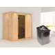 Sauna traditionnel VARIADO avec poêle 9000W ctrl intégré et couronne - KARIBU