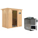 Sauna traditionnel VARIADO avec poêle Easy Bio 9000W et couronne - KARIBU