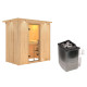 Sauna traditionnel VARIADO - poêle 9000W ctrl intégré et couronne - KARIBU