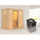 Sauna traditionnel VARIADO - poêle 9000W ctrl intégré et couronne - KARIBU