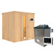 Sauna traditionnel BODIN - poêle 9000W ctrl externe sans couronne - KARIBU