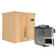 Sauna traditionnel BODIN - poêle Easy Bio 9000W sans couronne - KARIBU