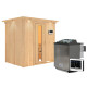 Sauna traditionnel BODIN - poêle Easy Bio 9000W et couronne - KARIBU