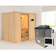 Sauna traditionnel BODIN - 1 à 2 places 68mm avec poêle 9000W ctrl externe sans couronne - KARIBU