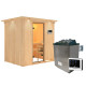 Sauna traditionnel BODIN - poêle 9000W ctrl externe et couronne - KARIBU