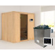 Sauna traditionnel BODIN - poêle 9000W ctrl externe sans couronne - KARIBU