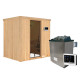 Sauna traditionnel BODIN - poêle 9000W ctrl externe sans couronne - KARIBU