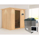 Sauna traditionnel BODIN - poêle 9000W ctrl externe et couronne - KARIBU