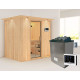 Sauna traditionnel BODIN - poêle 9000W ctrl externe et couronne - KARIBU