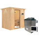 Sauna traditionnel BODIN - poêle 9000W ctrl externe et couronne - KARIBU