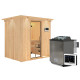 Sauna traditionnel BODIN - poêle Easy Bio 9000W et couronne - KARIBU