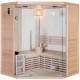 Sauna traditionnel d’angle LUXE 3-4 places SNÖ + poêle SAWO 6000W