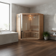 Sauna traditionnel d’angle LUXE 3-4 places SNÖ + poêle SAWO 6000W
