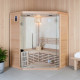 Sauna d’angle traditionnel Finlandais LUXE 3-4 places SNÖ