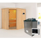 Sauna traditionnel d'angle CARIN - poêle ctrl externe sans couronne - KARIBU