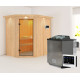 Sauna traditionnel d'angle CARIN - poêle Easy Bio 9000W et couronne - KARIBU