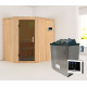Sauna traditionnel d'angle CARIN - poêle 9000W ctrl externe sans couronne - KARIBU