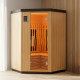 Sauna d'angle infrarouge chauffages carbone et full spectrum Vertical Black 2000W 2-3 places - SNÖ