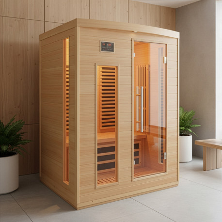 Sauna infrarouge panneaux carbone 2250W 3 places - SNÖ