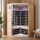 Sauna infrarouge d’angle panneaux carbone 2180W LUXE 2-3 places - SNÖ