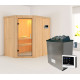 Sauna traditionnel d'angle CARIN - poêle 9000W ctrl externe sans couronne - KARIBU