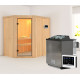 Sauna traditionnel d'angle CARIN - poêle Easy Bio 9000W sans couronne - KARIBU