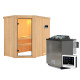 Sauna traditionnel d'angle CARIN - poêle Easy Bio 9000W sans couronne - KARIBU