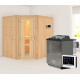 Sauna traditionnel d'angle SIIRIN - poêle Easy Bio 9000W - sans couronne - KARIBU