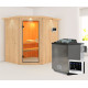 Sauna traditionnel d'angle SIIRIN - poêle Easy Bio 9000W - couronne - KARIBU