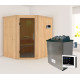Sauna traditionnel d'angle SIIRIN - poêle 9000W ctrl externe - sans couronne - KARIBU