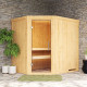 Sauna traditionnel d'angle SIIRIN - poêle Easy Bio 9000W - sans couronne - KARIBU