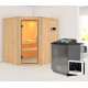 Sauna traditionnel d'angle SIIRIN - poêle Easy Bio 9000W - sans couronne - KARIBU
