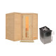 Sauna traditionnel Sahib 1 - poêle 9KW ctrl intégré - sans couronne - KARIBU
