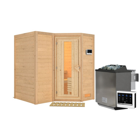 Sauna traditionnel Sahib 1 - poêle Easy Bio 9000W - sans couronne - KARIBU