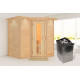 Sauna traditionnel Sahib 1 - poêle 9KW ctrl intégré - couronne - KARIBU