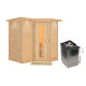 Sauna traditionnel Sahib 1 - poêle 9KW ctrl intégré - couronne - KARIBU